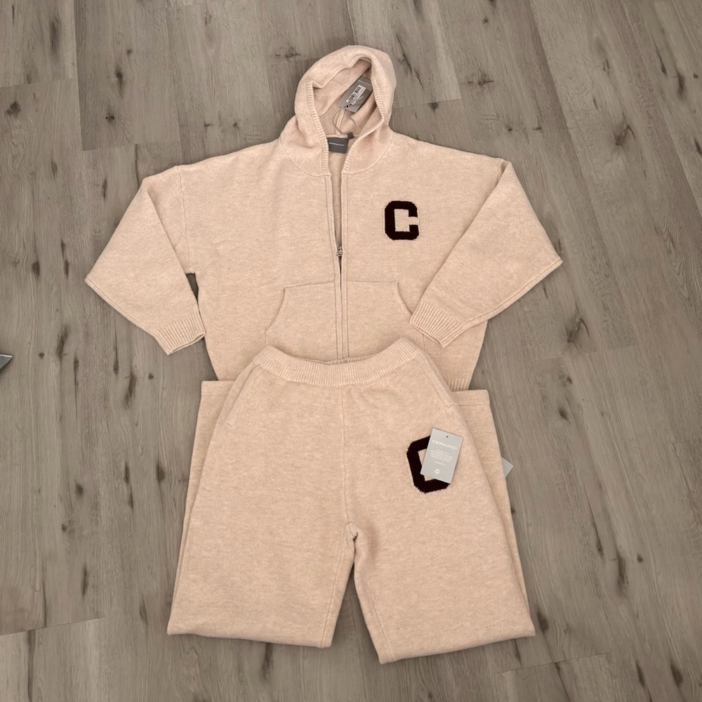 Cernucci Off White Knitted Jumpsuit Set
